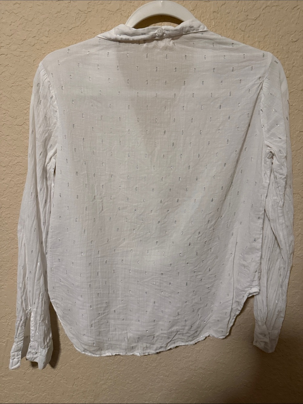 Bella Dahl White Dotted Lightweight Button-Down Shirt - Picture 3 of 3